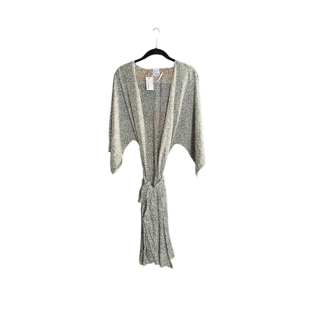 Sonoma NWT women’s good for life, dainty green floral bathrobe, OSFM